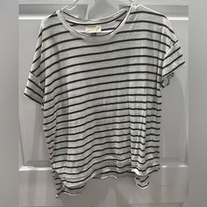Universal Thread White and Black Striped T-Shirt Top Casual